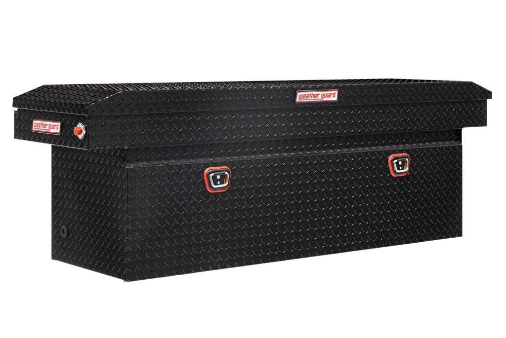 Weather Guard Saddle Truck Tool Box Aluminum Full Deep Gloss Black - Mycitystee