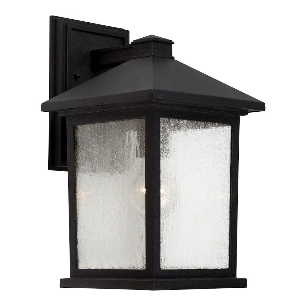 Black Outdoor Wall Lantern with Clear Seeded Glass Panels Shopping - The Best Deals on Outdoor Wall Lanterns | 33520365 - Mycitystee
