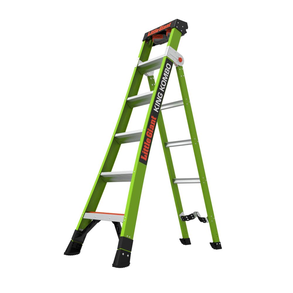 King Combo 3-in-1 All-Access Combination Ladder 6' Type 1A Fiberglass - Mycitystee