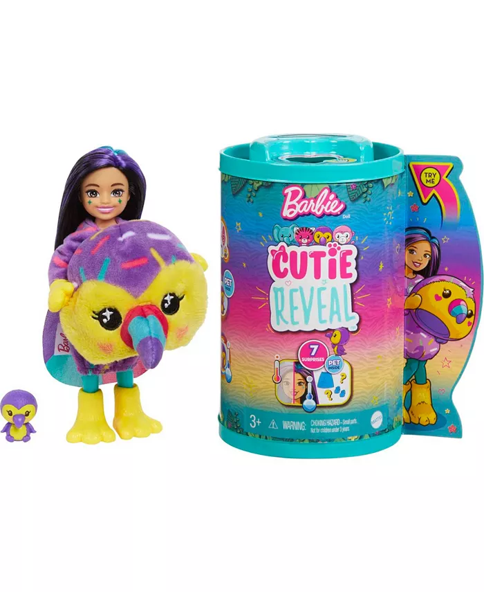 Barbie Cutie Reveal Jungle Series Chelsea Toucan Doll - Mycitystee