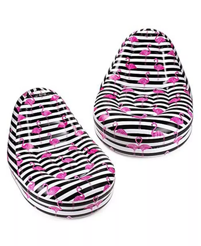 Hoovy Inflatable Deck Chair | Blow Up Chair | Blow Up Lounge Chair | Inflatable Pool Lounger | Inflatable Poolside Chairs 2 Pack | Flamingo Print | Po - Mycitystee