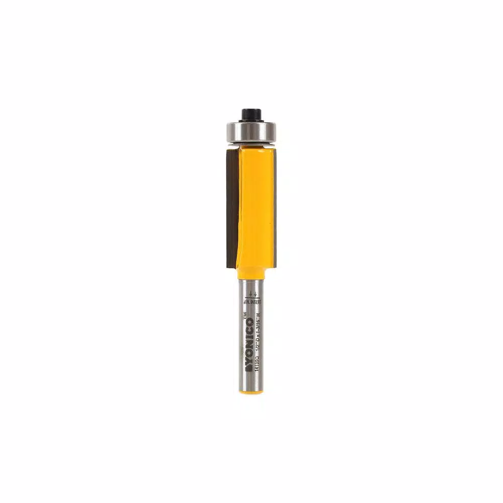 Yonico Flush Trim 1-1/4 in. L 1/4 in. Shank Carbide Tipped Router Bit and#8211; XDC Depot - Mycitystee
