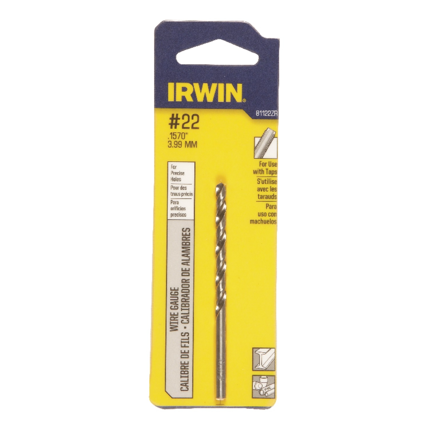 Irwin #22 X 3-1/8 in. L High Speed Steel Wire Gauge Bit 1 pc - Mycitystee