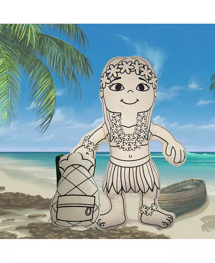 Kiboo Kids Hula Girl with Mini Pineapple Backpack for Coloring and Play - Mycitystee