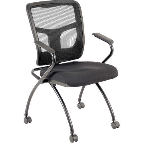 Lorell Mesh Back Fabric Seat Nesting Chairs - 2/CT (84374) - Mycitystee