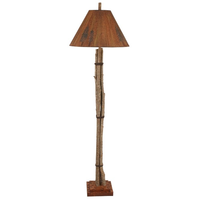 Rustic Twig and Leather Floor Lamp - Mycitystee