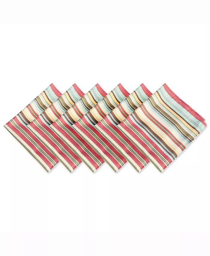 Design Imports Summer Stripe Outdoor Napkin Set of 6 - Mycitystee