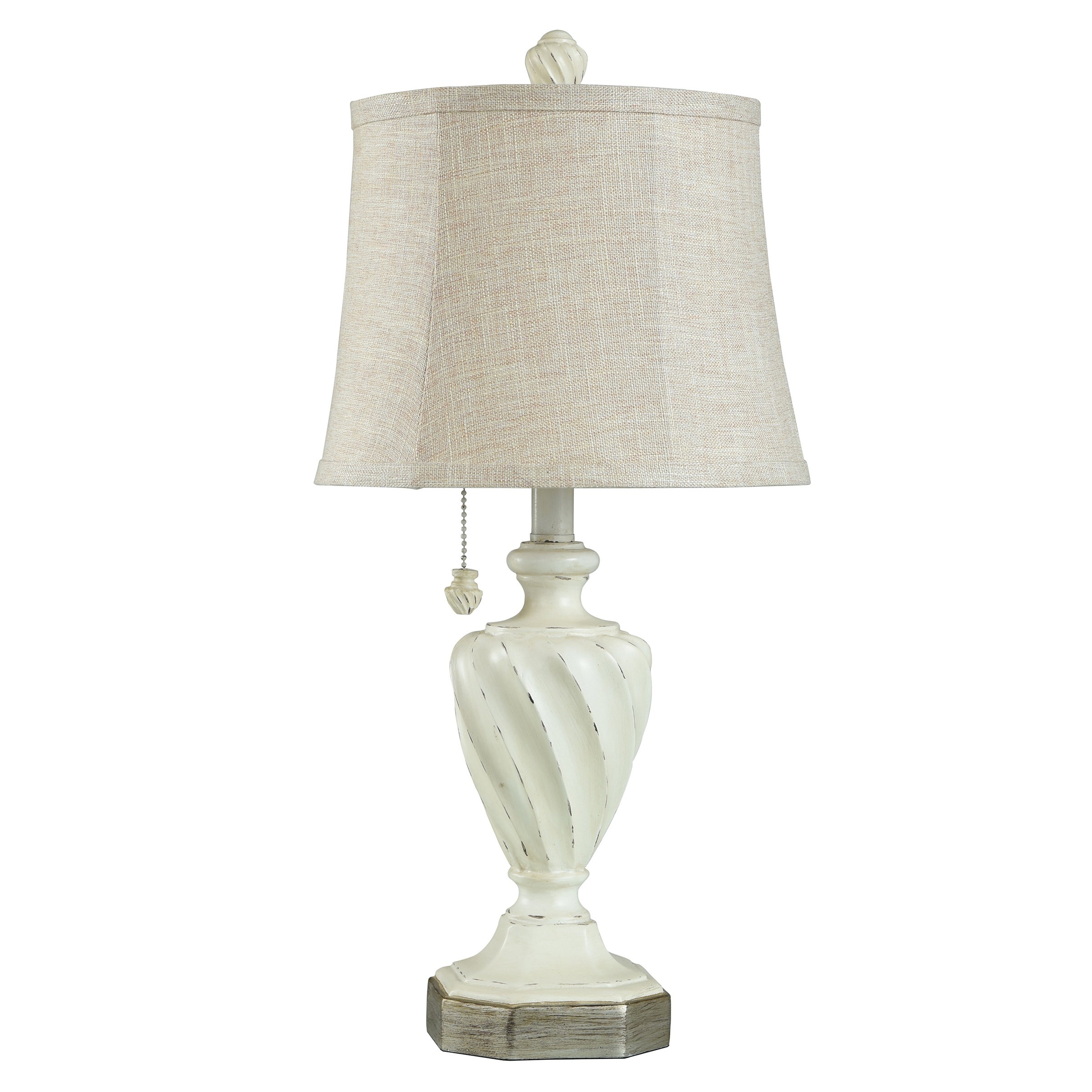 StyleCraft Cameron Distressed Cream Grey With Gold Highlight Table Lamp - Cream Shade - Mycitystee