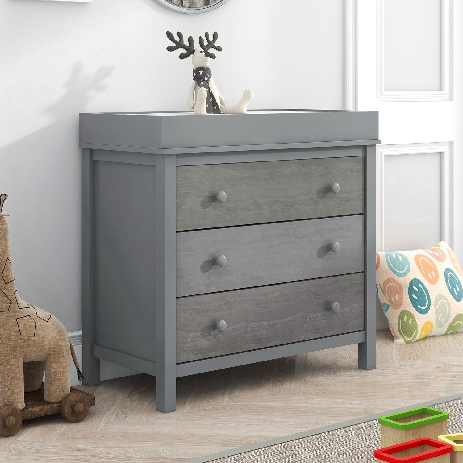 3-Drawer Changer Dresser with Removable Changing Tray - - 37841249 - Mycitystee