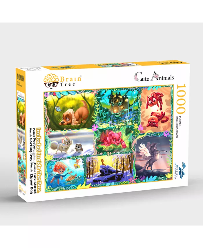 Brain Tree Games Cute Animals 1000 Piece Jigsaw Puzzle - Mycitystee
