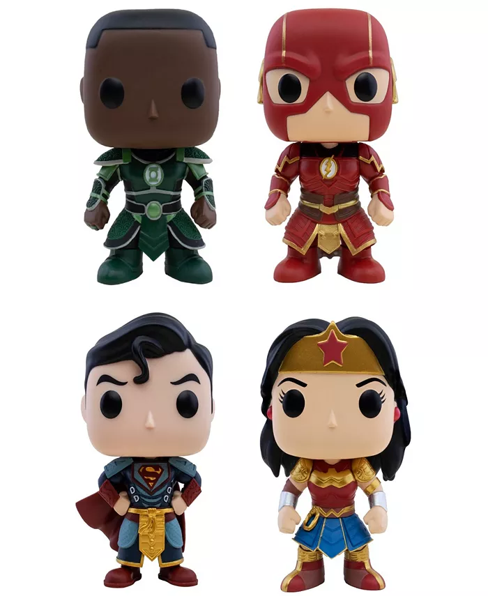 Funko Heroes Pop Imperial Palace the Lantern， the Flash， Superman and Wonder Woman 4 Piece Collectors Set - Mycitystee