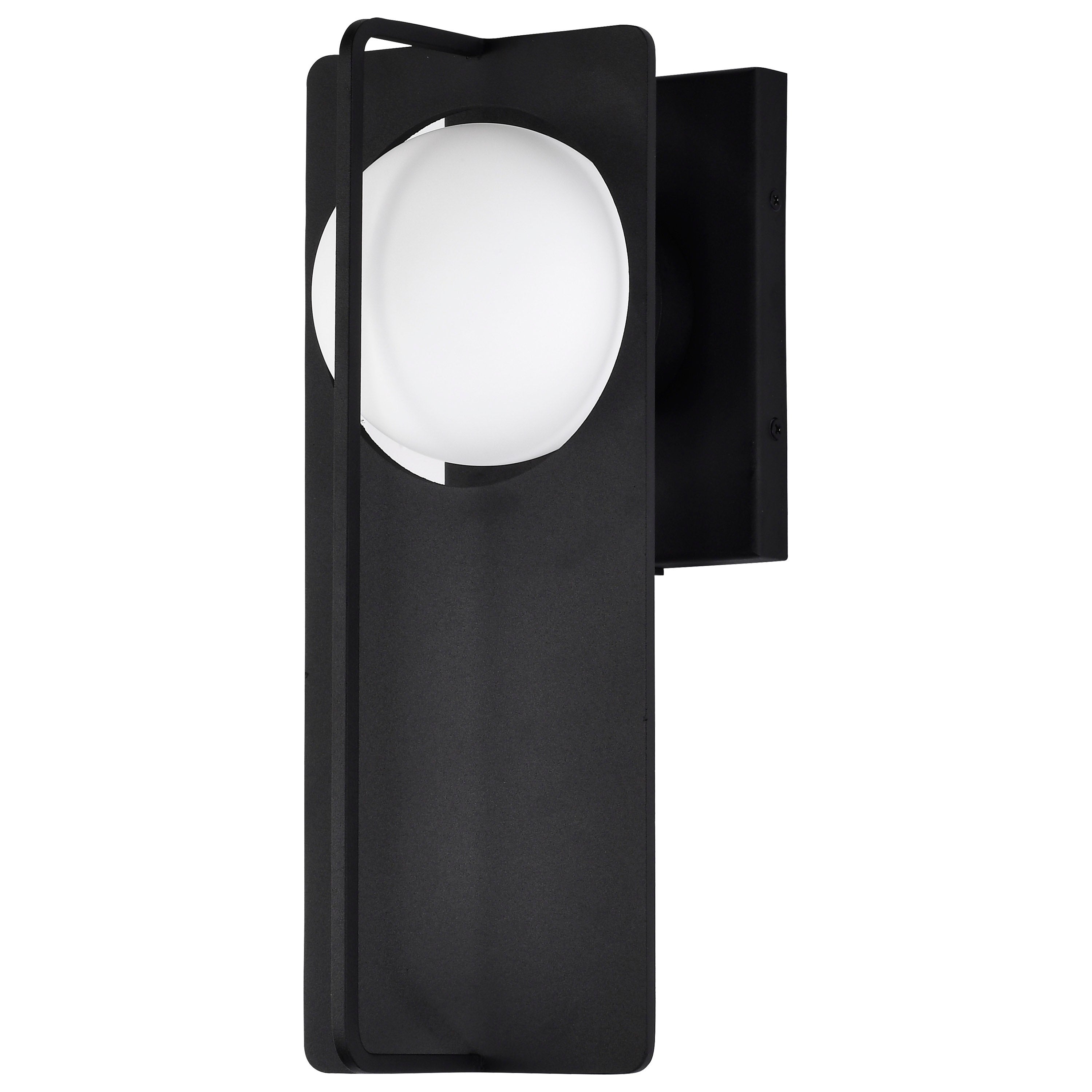Portal 6W LED Medium Wall Lantern Matte Black with White Opal Glass - Mycitystee