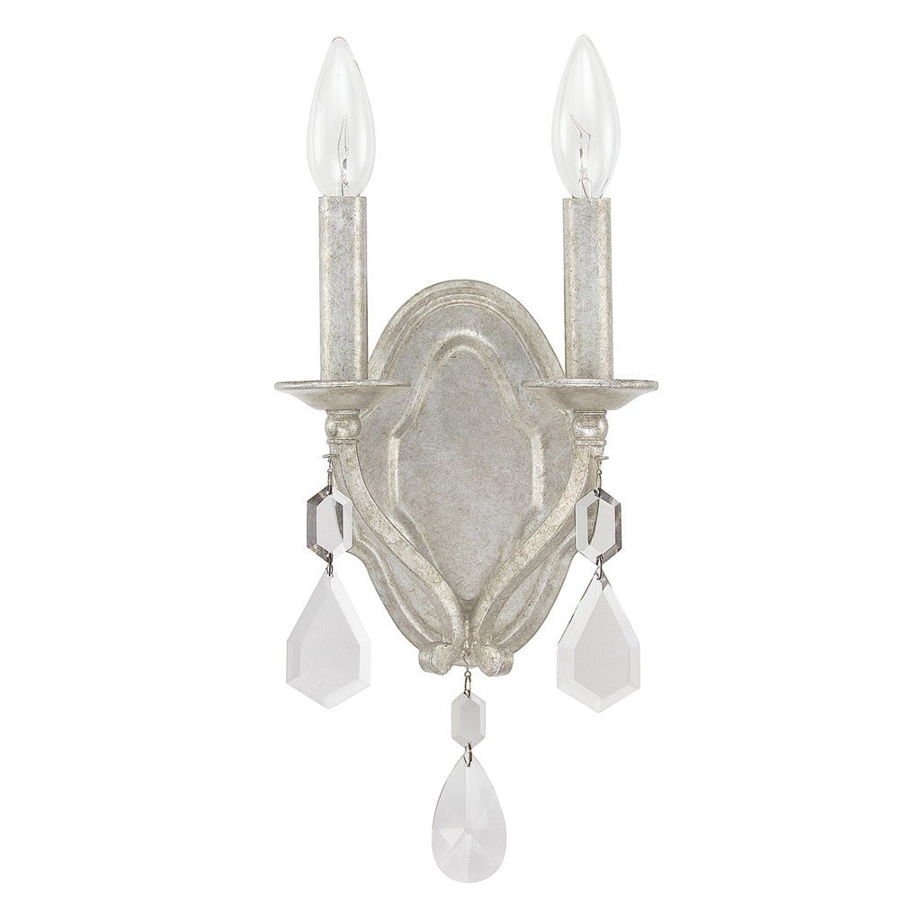 Blakely 2-light Antique Silver Wall Sconce - Antique Silver - Mycitystee