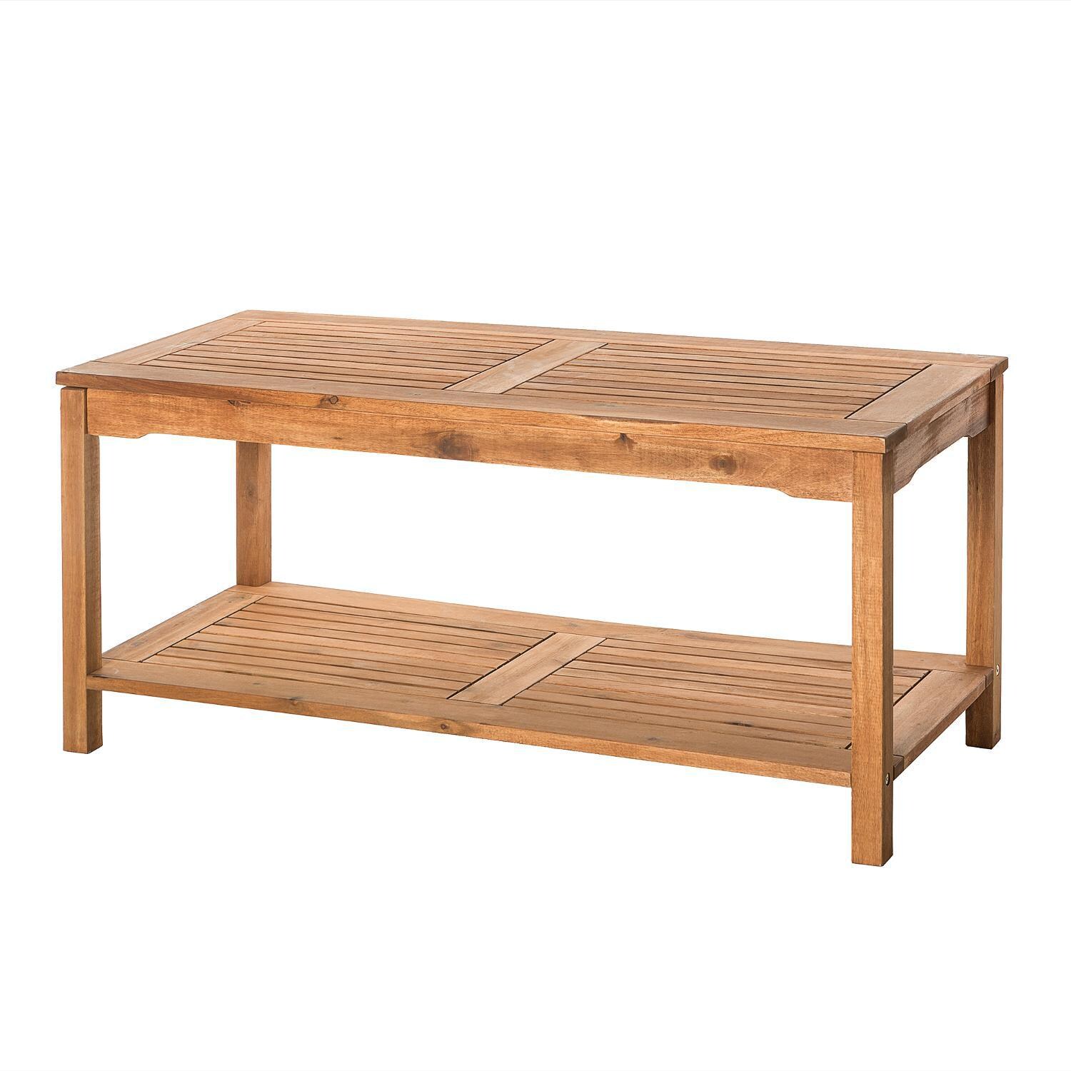 Ultimate Patio Horizon Way 50 X 21 Inch Rectangular Brown Acacia Patio Coffee Table - Mycitystee