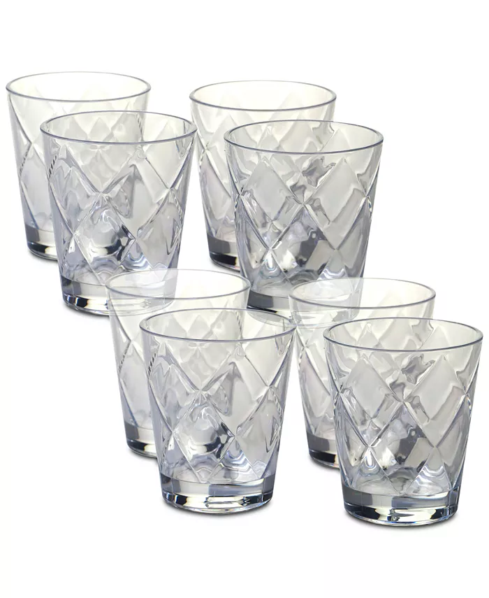 Certified International Clear Diamond Acrylic 8-Pc. Double Old Fashioned Glass Set - Mycitystee