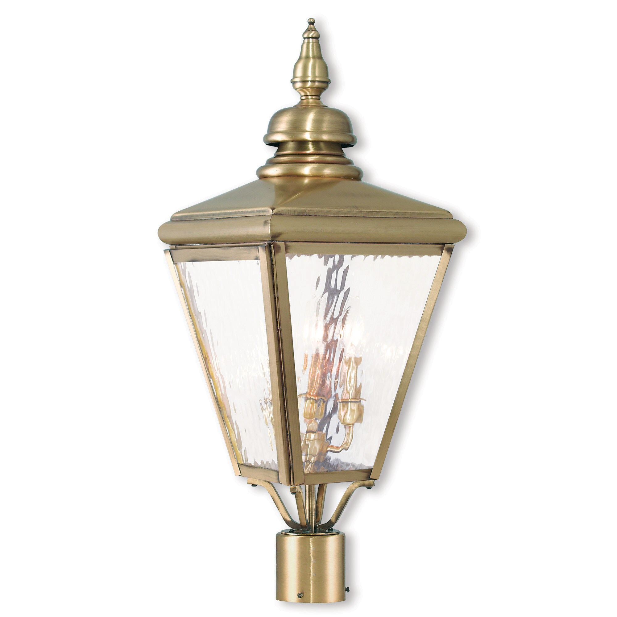 Livex Lighting Cambridge 3-light Outdoor Lantern - Gold Shopping - The Best Deals on Outdoor Wall Lanterns | 21168217 - Mycitystee