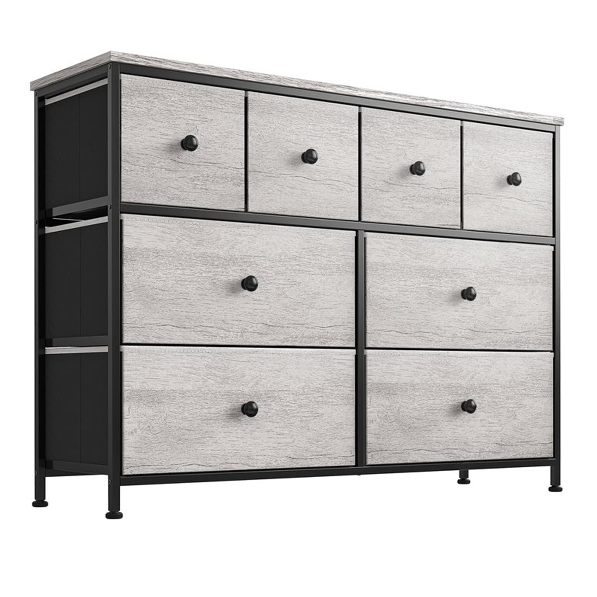 REAHOME 8 Drawer Steel Frame Bedroom Storage Organizer Chest Dresser， Dark Taupe - - 36797974 - Mycitystee
