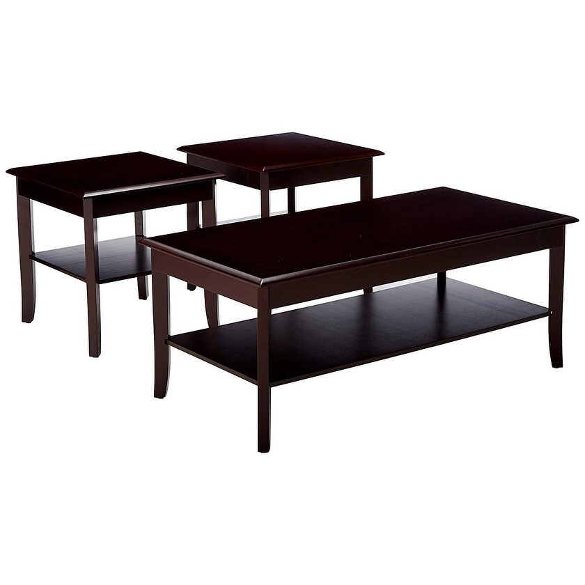 Furniture Designs- Hammond 3 Piece Coffee Table and 2 End Tables Occasional Set， Cherry - as picture - Mycitystee