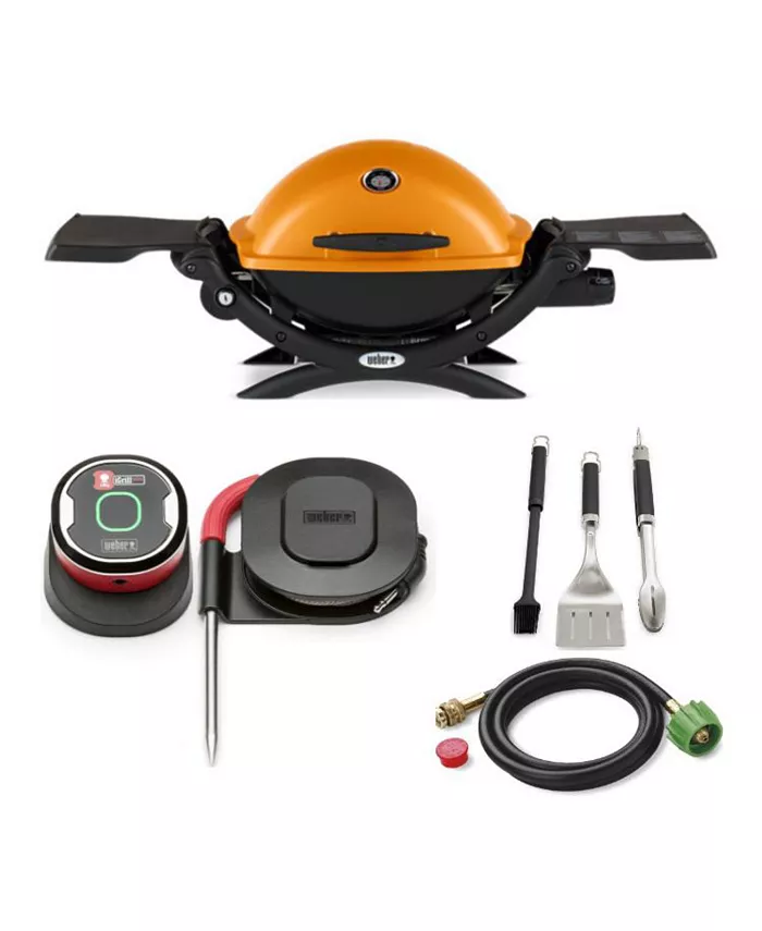 Weber Q1200 Liquid Propane Grill Orange All-In-One - Mycitystee