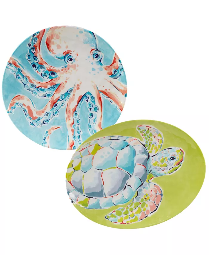 Certified International Certified Deep Sea 2 Piece Melamine Platter Set - Mycitystee