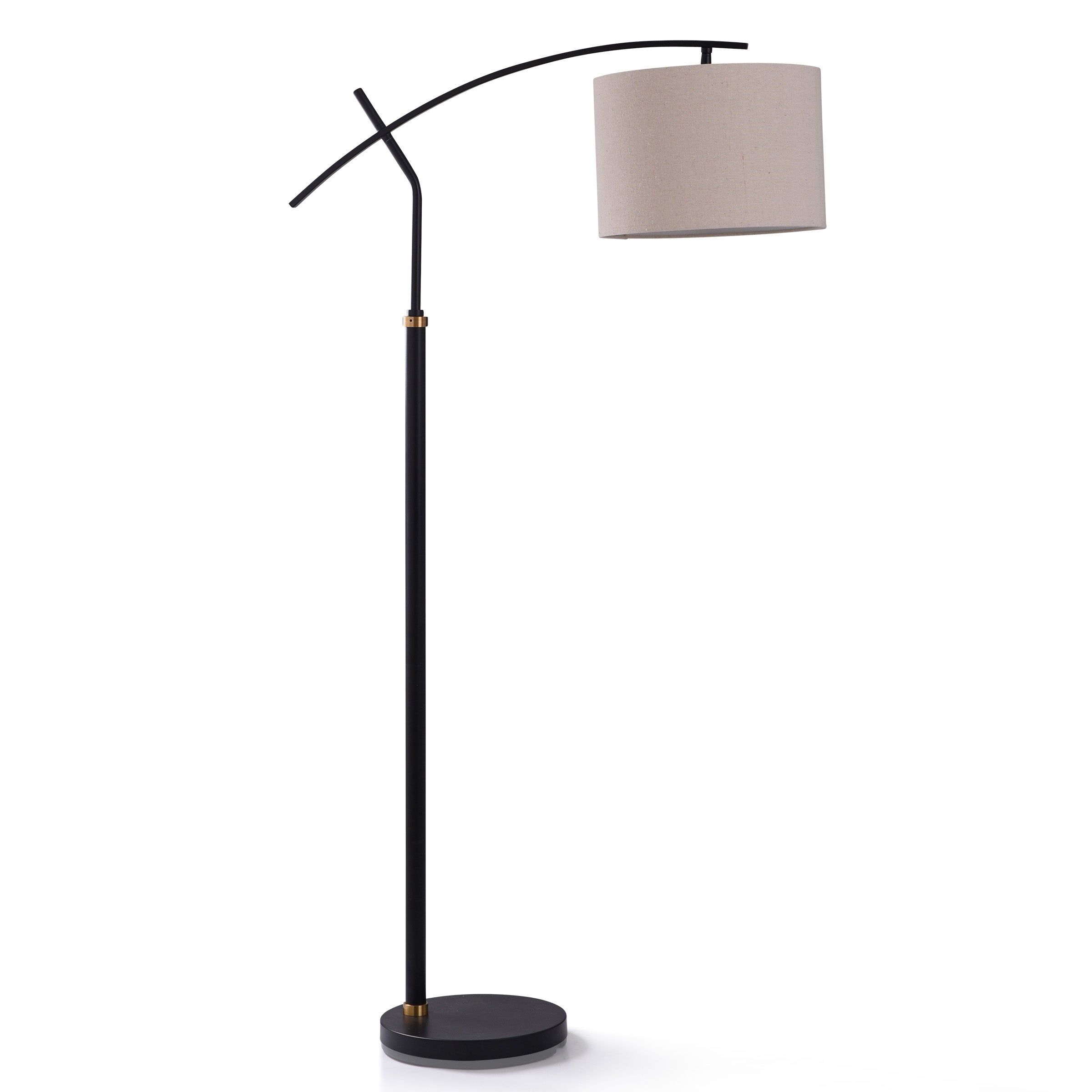 StyleCraft Dudley Black and Brass Metal Accents Floor Lamp - Mycitystee