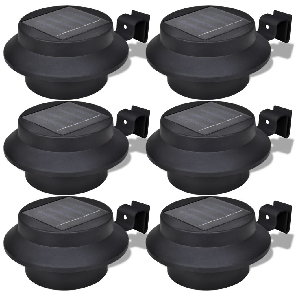 Outdoor Solar Lamp Set 6 pcs Fence Light Gutter Light Black - Mycitystee