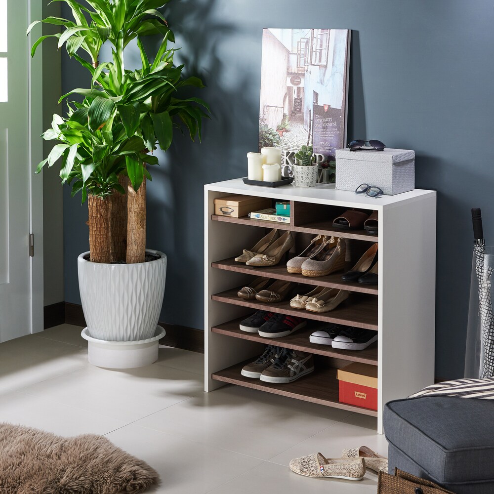 Furniture of America Tosh Urban Brown Rectangular 6-shelf Shoe Cabinet - - 19508645 - Mycitystee