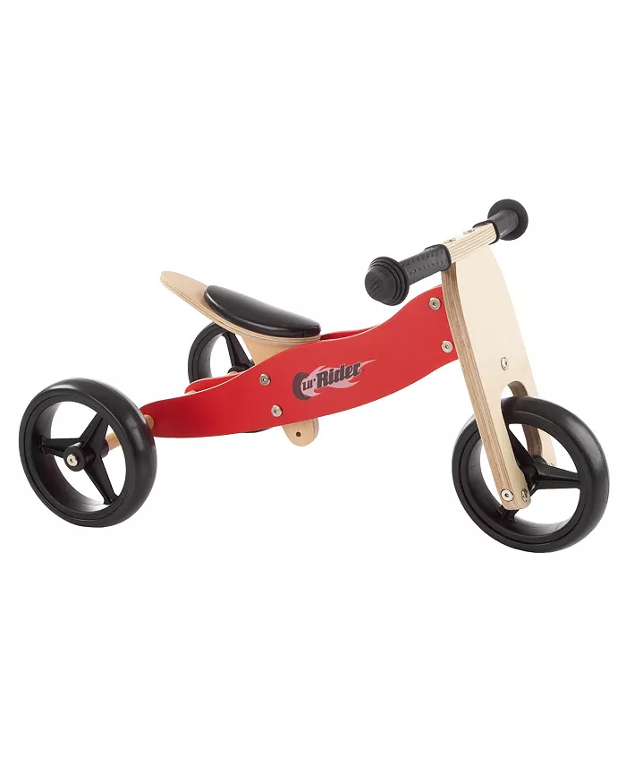 Lil' Rider 2-in-1 Wooden Balance Bike Push Tricycle - Mycitystee