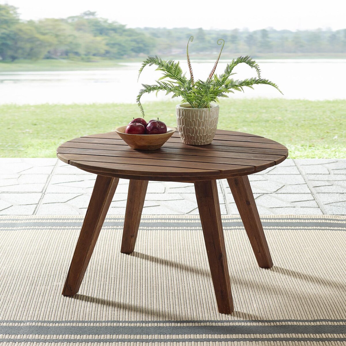 Ultimate Patio 30 Inch Round Acacia Patio Coffee Table - Mycitystee