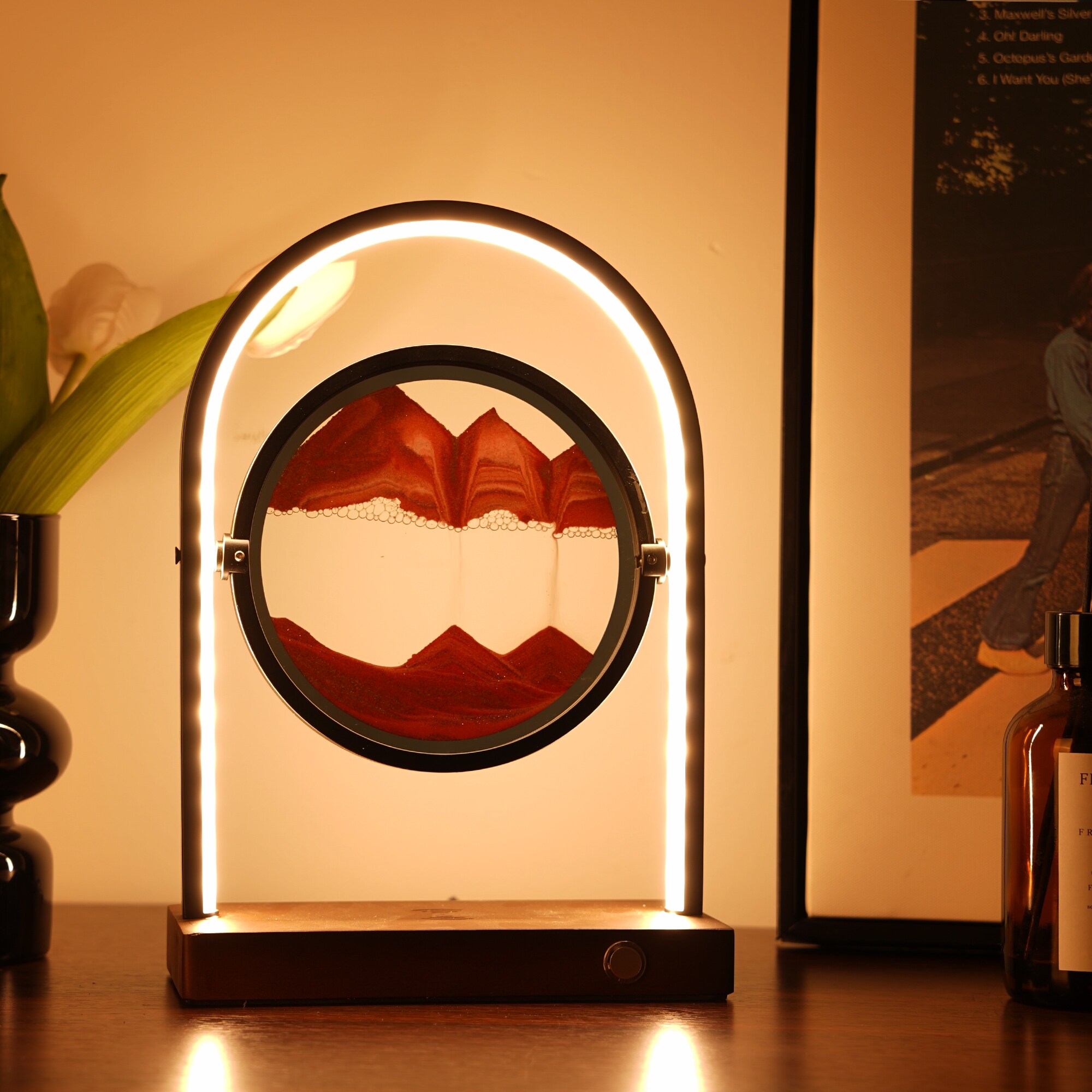 Moving Sandscapes Table Lamp with Wireless Charger - N/A - Mycitystee