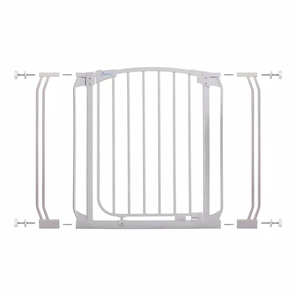 Dreambaby Chelsea 29.5 in. H Standard Height Auto-Close Security Gate in White with Extensions and#8211; XDC Depot - Mycitystee