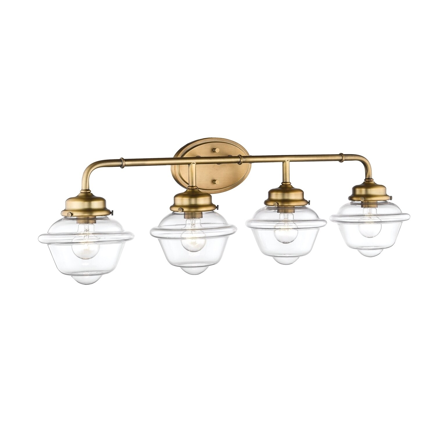 Neo-Industrial 4 Light Bathroom Vanity Light in Polished Nickel - Mycitystee