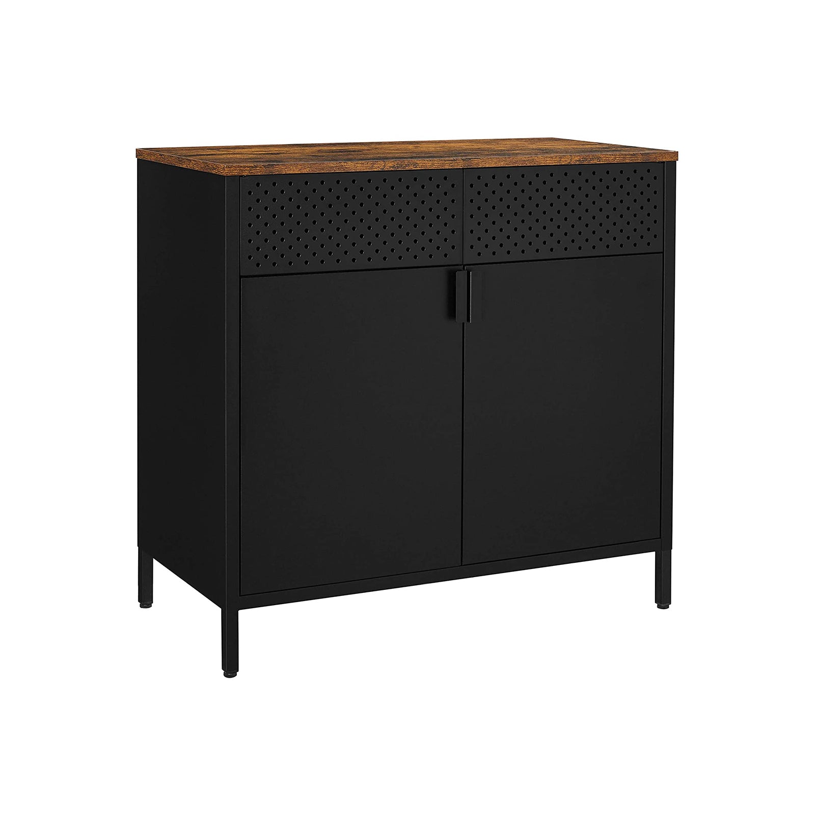 VASAGLE Modern Storage ChestRustic Brown + Black - Mycitystee