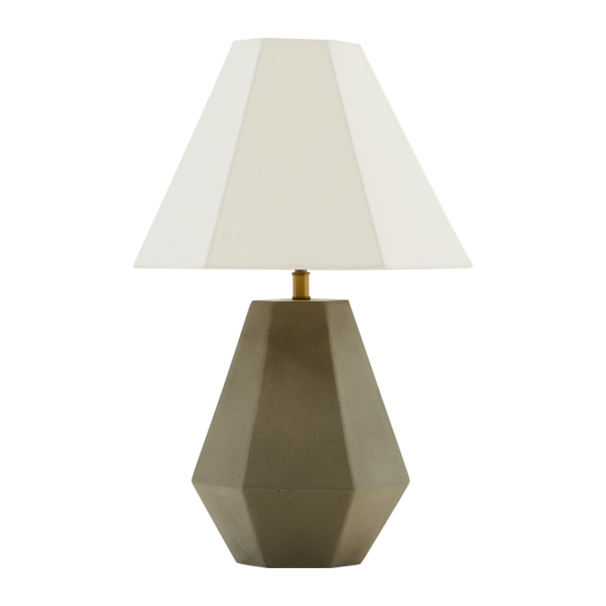 Concrete Base Modern Table Lamp with Empire Shade， White and Gray - Mycitystee