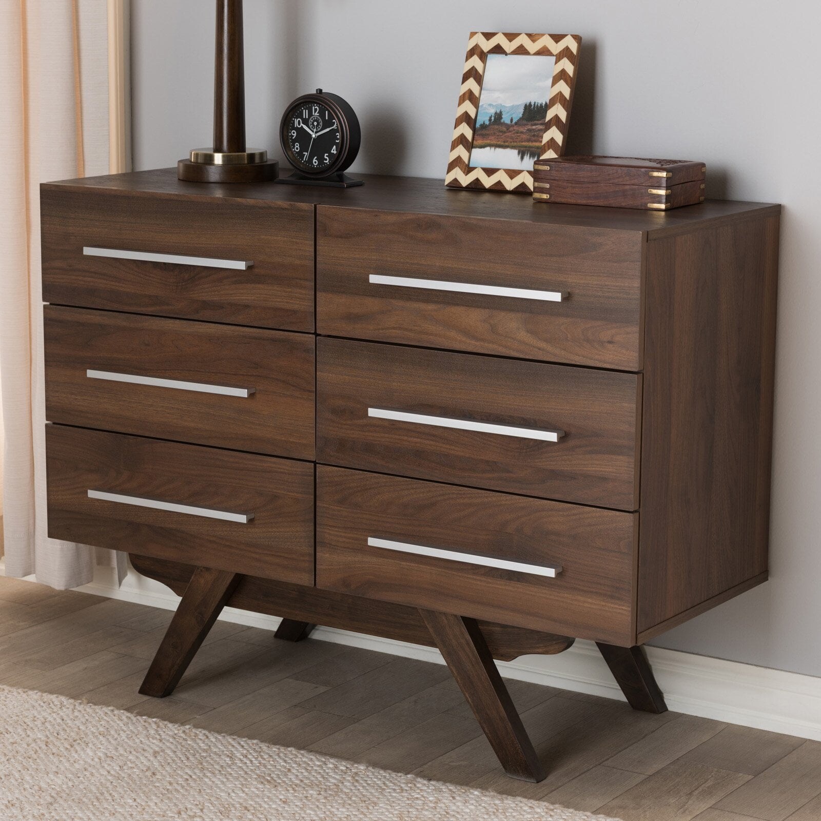 Auburn Mid-Century Modern Wood 6-Drawer Dresser - - 37263778 - Mycitystee