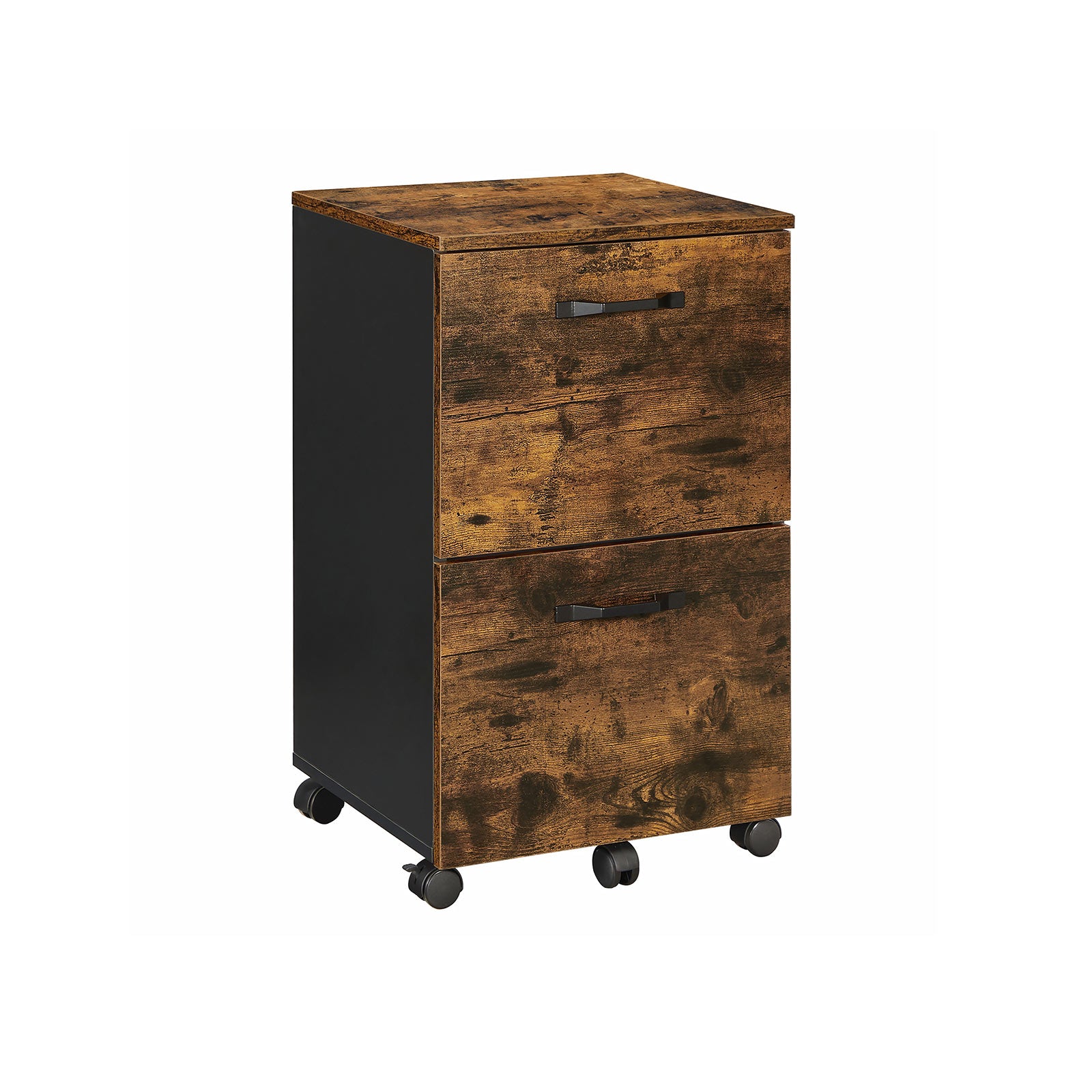 VASAGLE 2-Drawer File CabinetRustic Brown + Black - Mycitystee