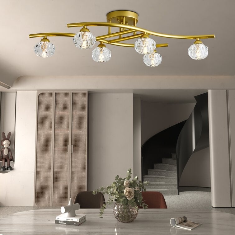Maxax 6 - Light 29.1'' Sputnik Geometric Semi Flush Mount - Mycitystee