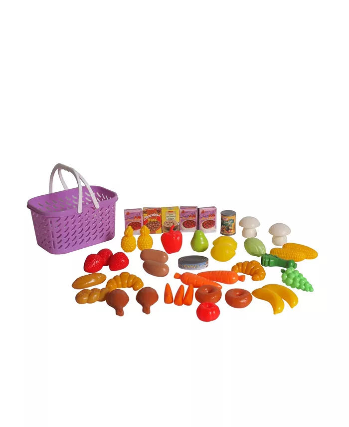 Dream Collection Pretend Play Food Basket - 40 Pieces - Mycitystee
