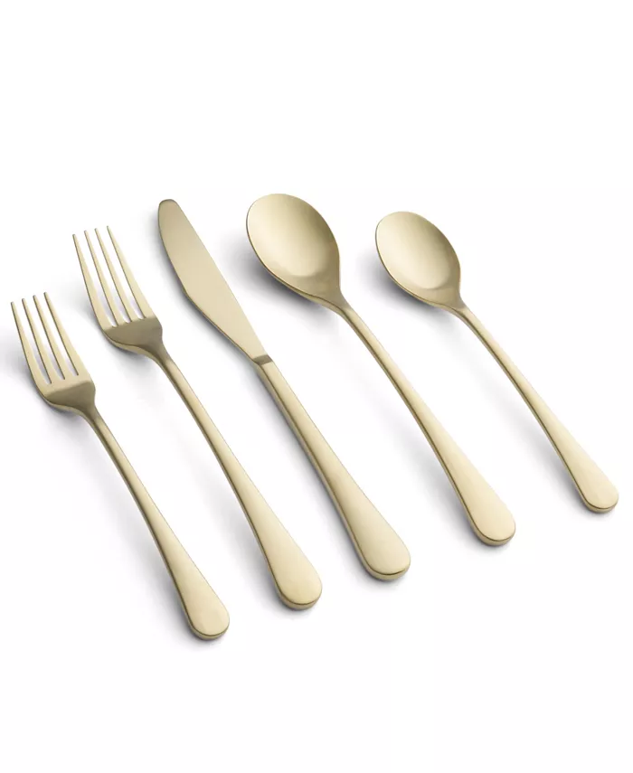 Cambridge Silversmiths Xyla Champagne Satin Flatware Set， 20 Piece - Mycitystee