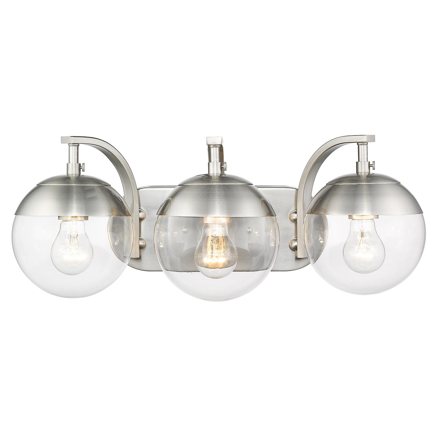 Carbon Loft Barton Clear Glass and Steel 3-light Bath Vanity - Mycitystee