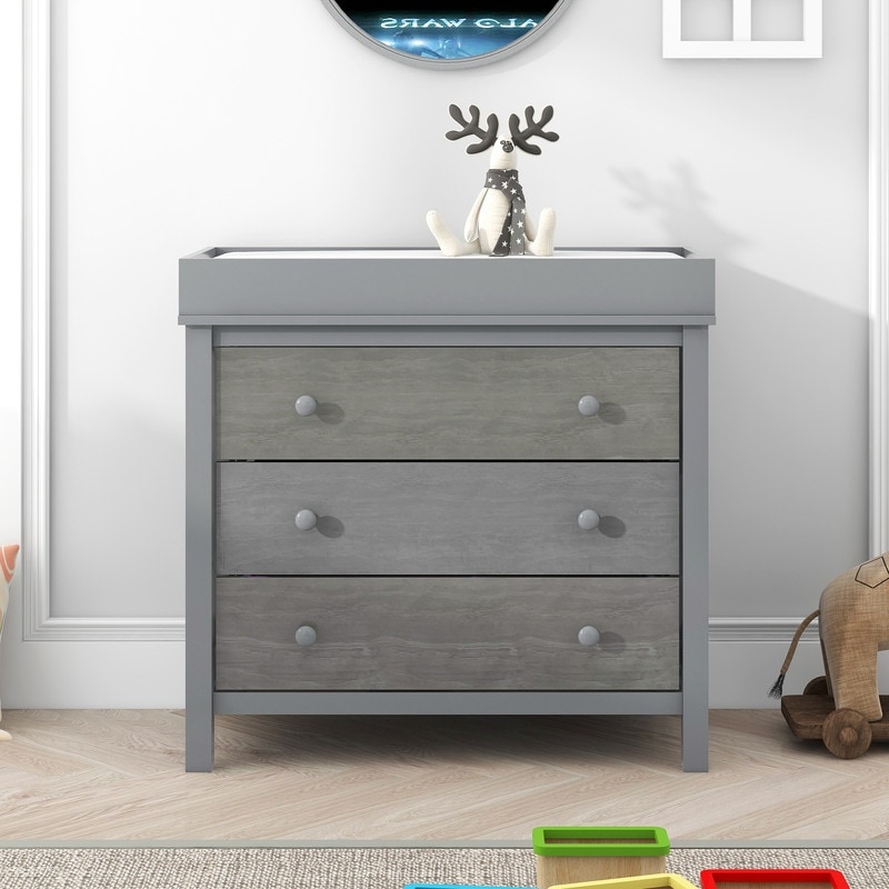 Contemporary Style 3-Drawer Dresser， Solid Wood Storage Cabinet， Superior Top Lockers， for Bedroom Living Room Hallway - - 37952356 - Mycitystee