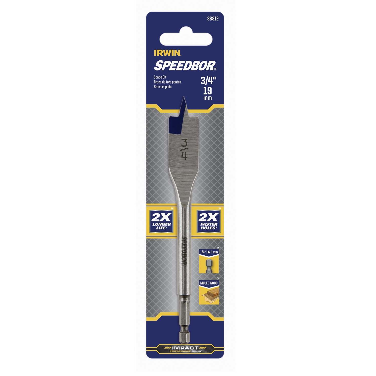 Irwin Speedbor 3/4 in. X 6 in. L Carbon Steel Wood Boring Bit 1 pc - Mycitystee