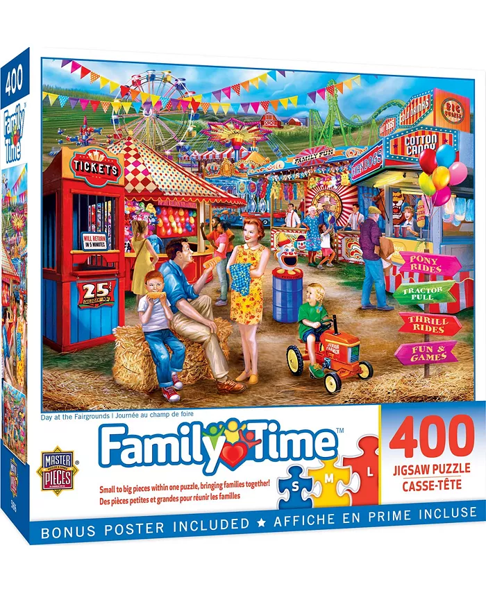 MasterPieces Puzzles Family Time - Day at the Fairgrounds 400 Piece Adult Jigsaw Puzzle - Mycitystee