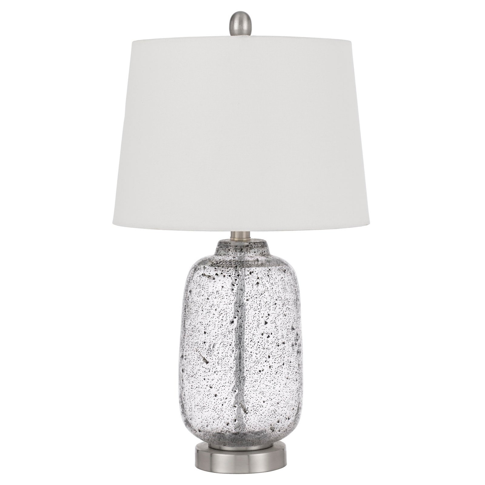 24 Inch Curved Speckled Glass Jar Base Table Lamp， Clear - Mycitystee