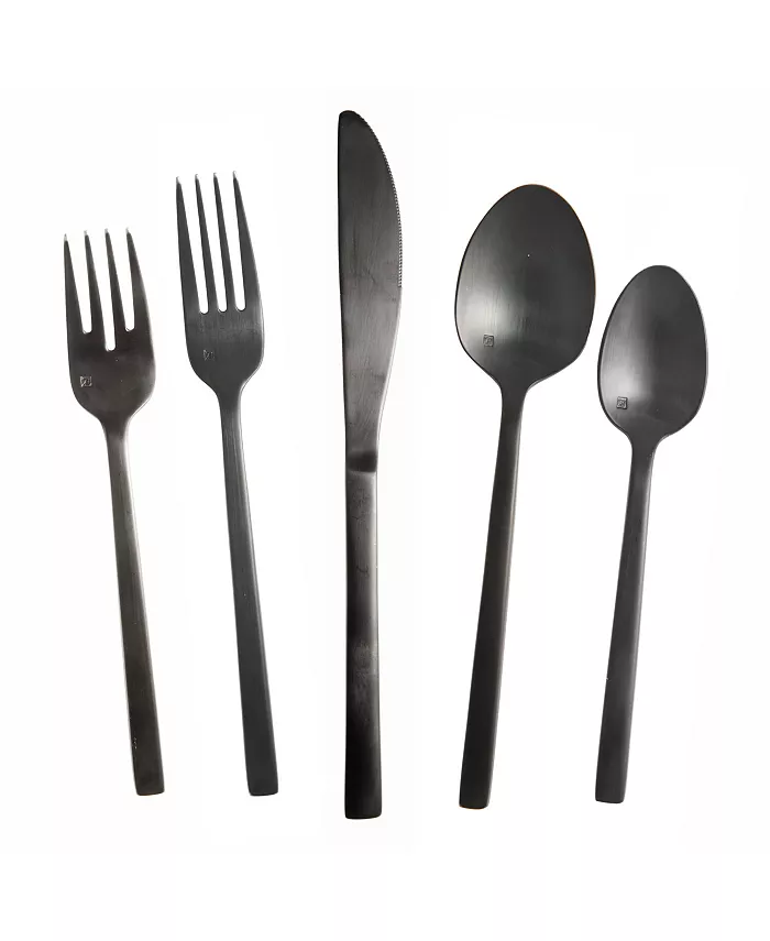 Fortessa Arezzo Brushed Black 5pc Place Setting - Mycitystee