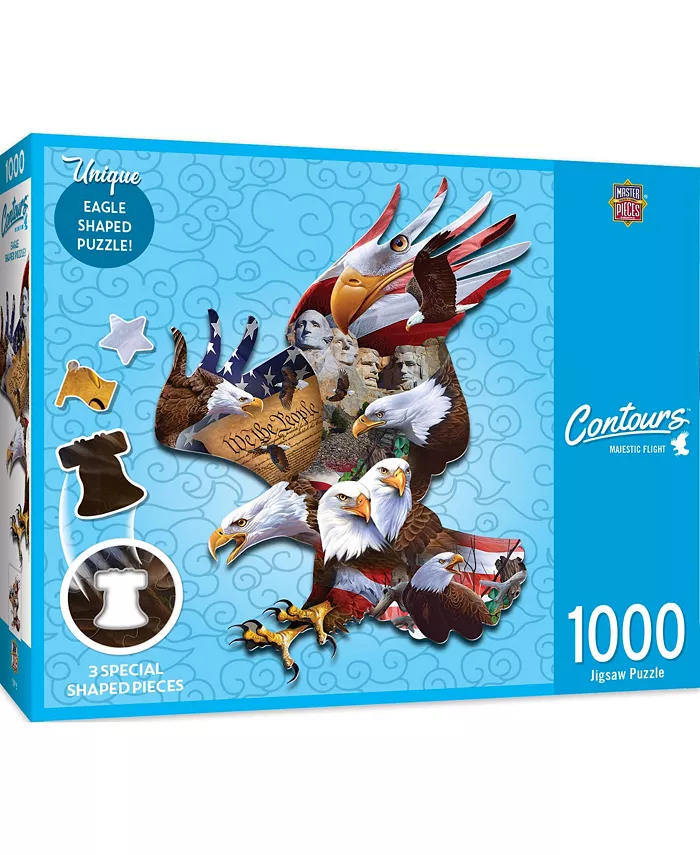 MasterPieces Puzzles Contours Shaped - Majestic Flight 1000 Piece Jigsaw Puzzle - Mycitystee