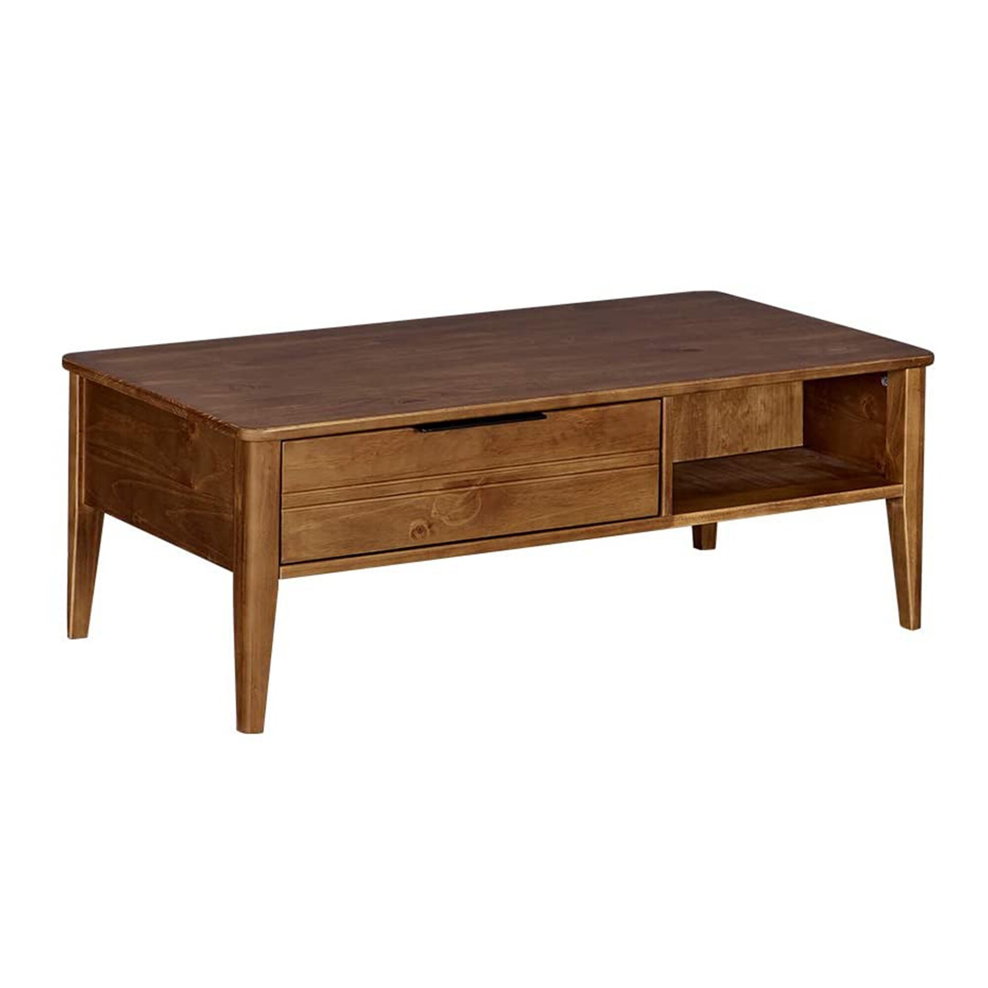 MUSEHOMEINC Mid Century Modern Rectangular Coffee Table with Drawer， Honey Brown - 39.46 - Mycitystee