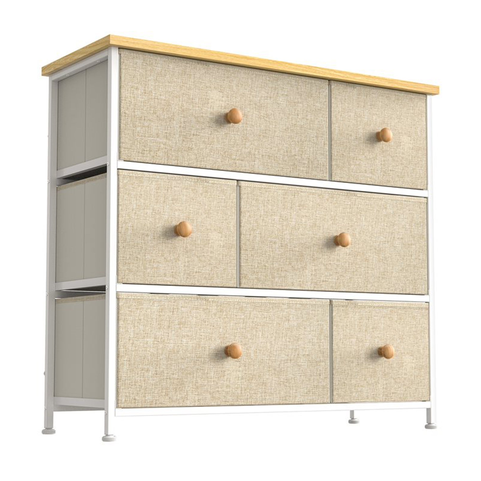 REAHOME 6 Drawer Dresser Organization Storage Unit with Steel Frame， Taupe - - 36792223 - Mycitystee