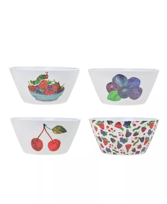 Godinger The World of Eric Carle， The Very Hungry Caterpillar Berry Cereal Bowl， Set of 4 - Mycitystee