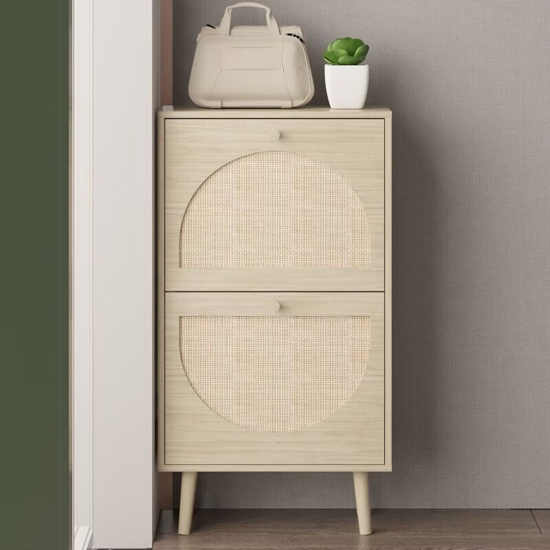 Shoe Cabinet with 2 / 4 Flip Drawers， Narrow Shoe Storage Cabinet，Organizer for Entryway， Bedroom， Living Room - - 37925549 - Mycitystee